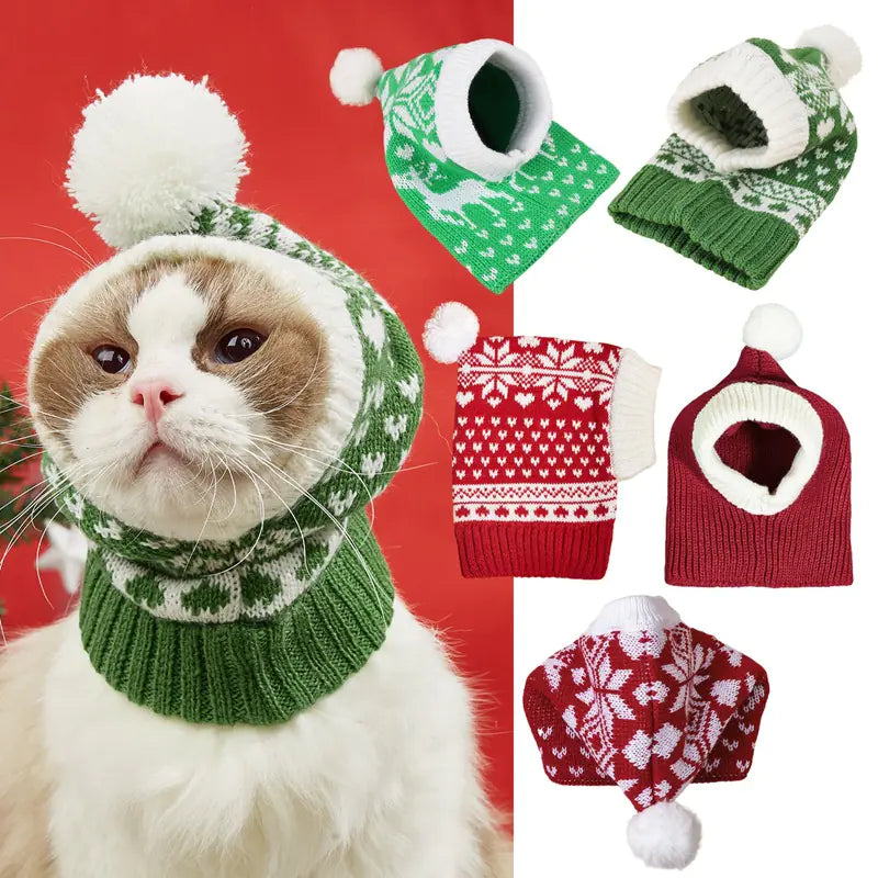 Knitted Christmas Hats for Pets
