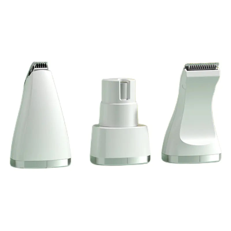 Three white grooming tools on a white background